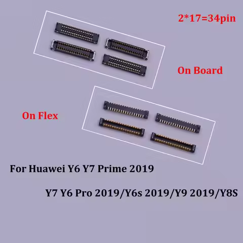 5-100PCS 34pin LCD Display FPC Connector Screen Flex On Board For Huawei Y6 Y7 Prime 2019/Y7 Y6 Pro 