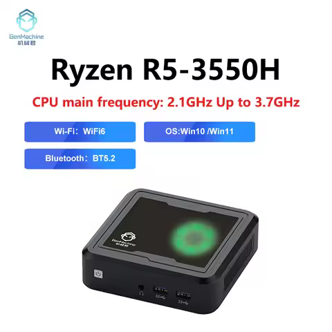 GenMachine Mini PC AMD Ryzen 5 3550H CPU Windows 10/11 Ren3000 3550H DDR4 8GB 256GB 16GB 512GB WIFI5