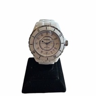 CHANEL 白色陶瓷鑲鑽J12腕錶