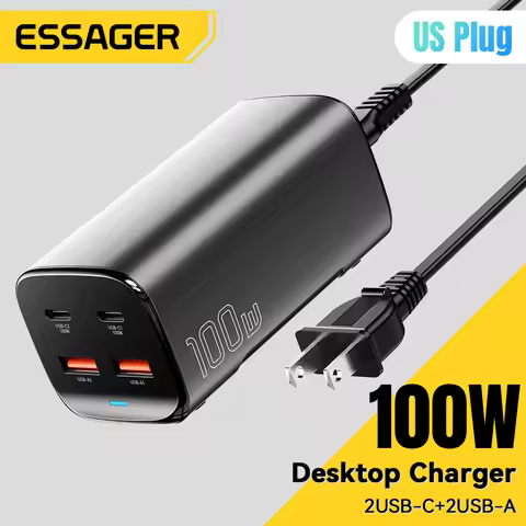 Essager 100W GaN Charger Desktop Laptop Fast Charger 65W 4 in 1 Adapter For iPhone 15 14 13 Pro Max 