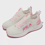 Fila 慢跑鞋 Water Resistant 女鞋 白 粉 防潑水 襪套式 運動鞋 斐樂 5J911X155