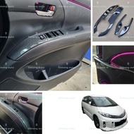 toyota estima acr50 2006-2017 car window switch panel frame garnish interior accessories carbon fiber skhongauto