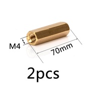 พร้อมสต็อก M2 M2.5 M3 M4ทองเหลือง Hex Standoff Spacer คอลัมน์สกรูหญิงทองแดงหัวระยะห่างของสกรูยึดถั่ว