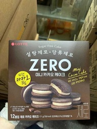 樂天 - 韓國 Lotte樂天 ZERO 無糖朱古力夾心批 無糖蛋糕 171g (12個入) （平行進口）*新包裝