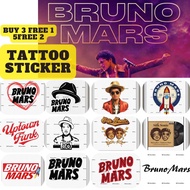 Bruno Mars World Tour Concert tattoo sticker / BUY 3 FREE 1