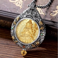 Buddha Amulet  佛牌 项链吊坠  纯银镶嵌猛犸象牙生肖本命佛九宫八卦牌泰银吊坠男女饰品高档送礼