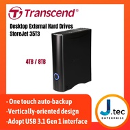TRANSCEND 3.5' Desktop External Hard Drives STOREJET / 4TB / 8TB Desktop Hub ( TS4TSJ35T3 / TS8TSJ35