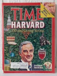【吉兒圖書】《Time Magazine 時代雜》Sep 8, 1986 泛美金字塔大樓彈出式廣告，哈佛建校 350 年