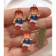 Charm Basketball 🏀 Slam Dunk Figure Jersey Pendant DIY Dripping Oil Charm Jewelry Making Accessories