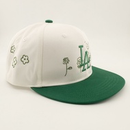 Original Flat Brim Snapback Cap Hand-Drawn 3D LA Embroidery Heavy Cotton 59FIFTY Adjustable  Unisex