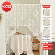 GDeal Mirror Flower Half Curtain Screen Rod Blackout Screen Living Study Separuh Langsir Batang Skri