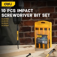 DELI 10 Pcs Impact Screwdriver Set (PH2 / 50mm / 100mm / 150mm / 200mm) DL251050 / DL251100 / DL2511