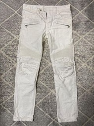 BALMAIN PARIS 小破壞加工機車牛仔褲 biker jeans