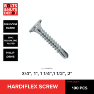 HARDIFLEX/CEMENT BOARD SCREW - PHILIP DRIVE #7 x 3/4, 1, 1-1/4, 1-1/2, 2 (100 PCS)