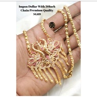 PREMIUM QUALITY GOLD PLATED SWAN DOLLAR CHAIN