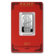 PAMP Suisse Lunar Year of the Snake 2013 10 g gram .999 Silver Bar (in Assay) 10g