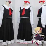 Touhou Project Rumia Cosplay Costume Dress Longuette Bow Tie Accessories Full Set