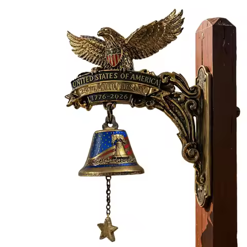 Eagle 250th Anniversary Commemorative Doorbell USA Flag Wall Mount Bell Decor 4th of July Vintage fo