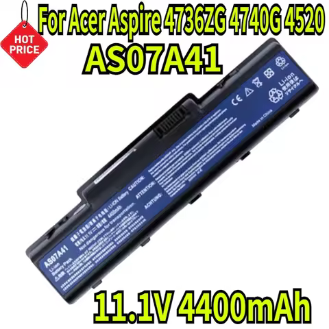 11.1V 4400mAh New AS07A31 Laptop Battery for Acer Aspire 4736ZG 4740G 4520 4920g 4710 4535 4730ZG 49