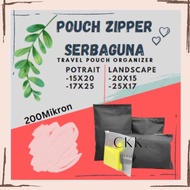 Zipper Bag Matte Putih Dan Hitam Ac54 Kantong Pouch Polos Portable Zip