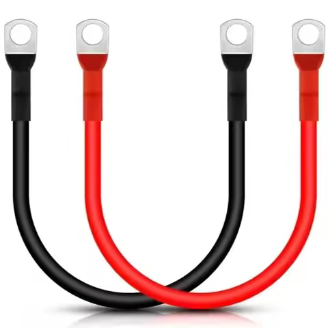 2/4AWG 30CM Battery Inverter Cable Set with Terminals Stranded Copper Cord Solar Power Connection Wi