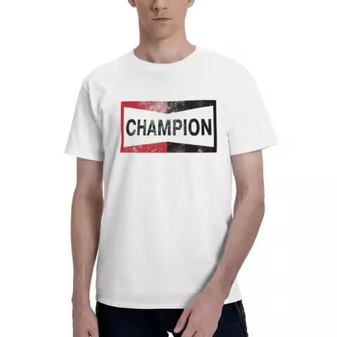 Champion Vintage Logo Printed T-shirt Men's Oversized Cotton T-shirt Men's and Women's Summer Fashio