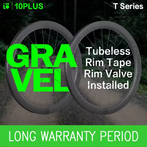 10PLUS Road Gravel Carbon Wheels 700C Disc Tubeless Ready 36T Ratchet Hub 12x100 12x142 45mm Thru Ax