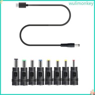 WU 65W USB C Type C PD to 12V 3 5 4 0 4 8 5 5mm Conveter Adapter 8in1 Cable Cord for Wifi Router Lap
