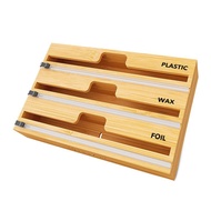 Wall-Mounted Cutter Bamboo Wood Storage Box Tin Foil Kitchen Restaurant Simple Plastic Wrap Storage 