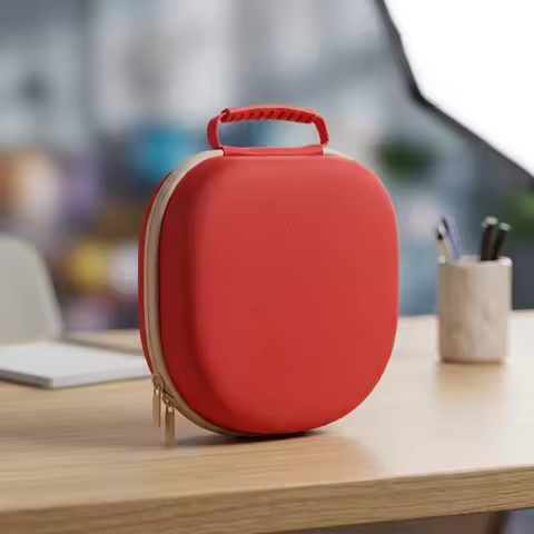 For AIRPODS Max Carrying Bag with Silicone Ear Pad Covers Sturdy EVA Frame and Smooth Bidirectional 