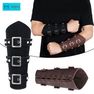 MW Punk Hip Hop Cosplay Leather Armor Arm Viking Bangles Pirate Knight Gauntlet Wristband Bracer Acc