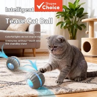 Smart Interactive Cat Rolling Ball Auto Rotate LED Glow Feather Toy USB Charging Kitten Indoor Self 