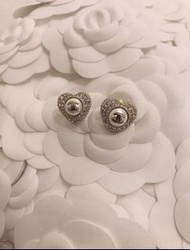 Chanel 心型水鑽耳環