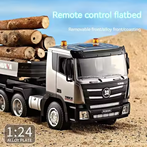 Clearance Sale Huina 1318 RC Flat Truck Model 1:24 Alloy Engineer Vehicle 2.4G Remote Control Car 9C