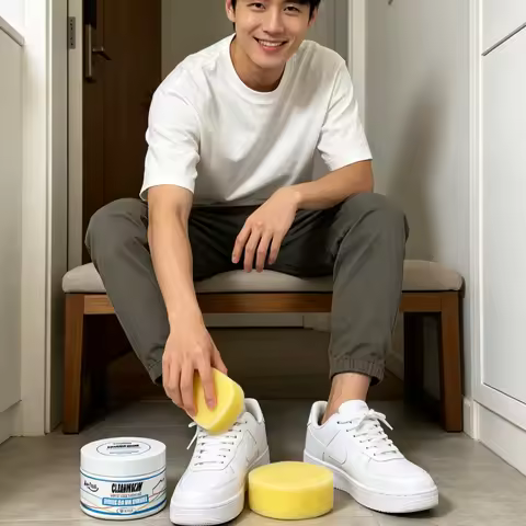 Jue Fish White Shoe Cleaning Cream Quick Stain Removal Powerful Decontamination Gentle Cleaning No W