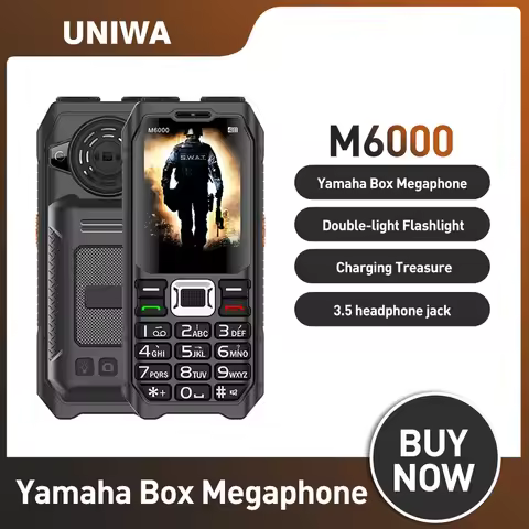 UNIWA M6000 Power Bank 2G Feature Phone 2.3Inch FM Radio MP3 Voice Record Torch Cheap Mobile Phone E