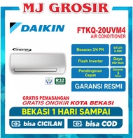 AC DAIKIN FTKQ 20 UVM4 RKQ 3/4 PK + PASANG R32 FLASH INVERTER LOW WATT