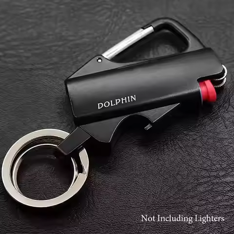 Multi Functional Outdoor Mini Bic J5 Lighter Metal Holder Case Explosion Multifunctional Bottle Open