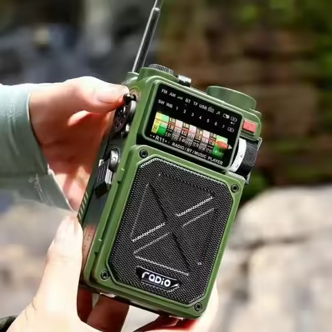 Full Band Radio Outdoor Portable Solar Rechargeable Radio Multifunction Emergency Bluetooth Speaker 
