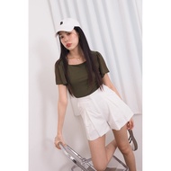 *PREORDER* MADEBY3INUTE Anders Square Neck Basic Ribbed Top in Olive