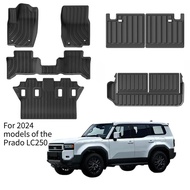 yyyFor 2024 Models Prado LC250 Car Floor Mats All-Weather TPE Floor Mats Trunk Mat Seat Backrest Mat
