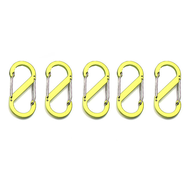 1/5Pcs Aluminium Alloy S Type Carabiner with Lock Mini Keychain Hook S Shaped Carabiner Anti-Theft Outdoor Camping Backpack Buckle Small 8 Type Buckle Key-Lock Tool Clip Hook EDC Bidirectional Backpack Hook