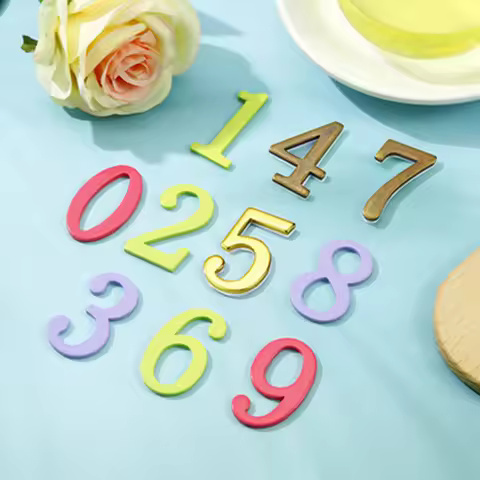 1PCS Metal Door Number Self-adhesive House Number Apartment Door Numbers for Outdoor Hotel Home Mail