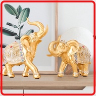 European style creative red diamond couple elephant resin handicraft decoration for home, living roo