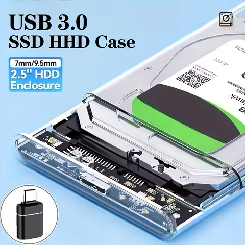 USB/Type C HDD Enclosure 2.5 inch SATA SSD Hard Drive Case with 5Gbps Transfer Speed Mobile External