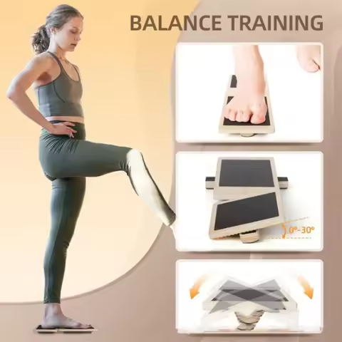 One Foot Balance Board, Wooden Foot Strengthening Trainer, Stability Exercises, Posture Correction, 