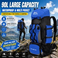 90L Waterproof Hiking Backpack Large Capacity Camping Trekking Travel Rucksack Multi Pocket Outdoor 