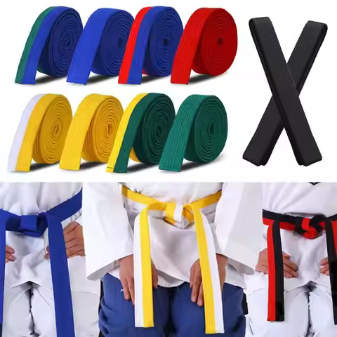 1Pcs TKD Aikido Uniform Taekwondo Belt Polyester Cotton 240cm Judo Karate Ranking Waistband Colored 