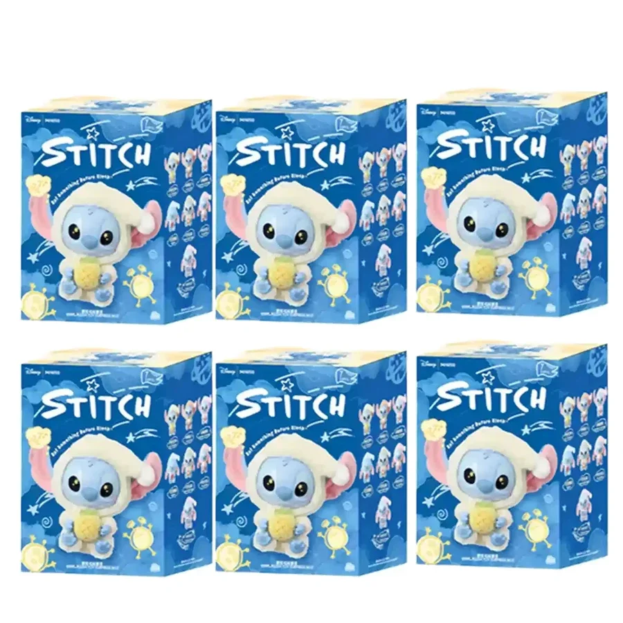 2025 ใหม่ร้อน Miniso Disney Stitch Eat Sleep Series ไวนิลกล่องตาบอดจี้ตุ๊กตาน่ารัก Mystery Box ของเล