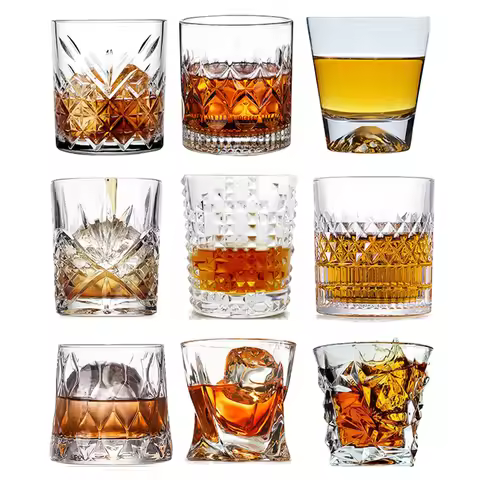 1PCS Whiskey Glass, Old Fashioned Rocks Glasses Tumblers, Glassware for Cocktail Scotch, Bourbon, Gi
